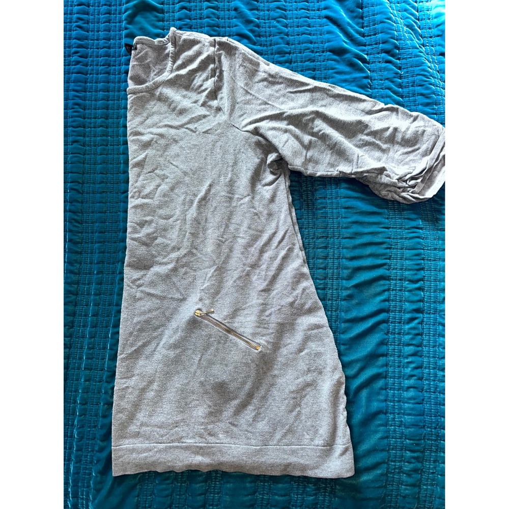 Alfani Woman Gray Knit Zipper Pocket Casual Tunic Top Plus Size 3X